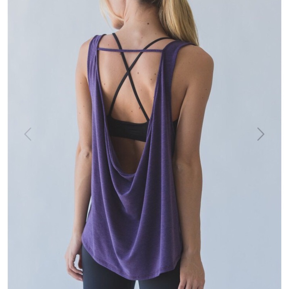 Montiel Cowl Back Tank in Eggplant